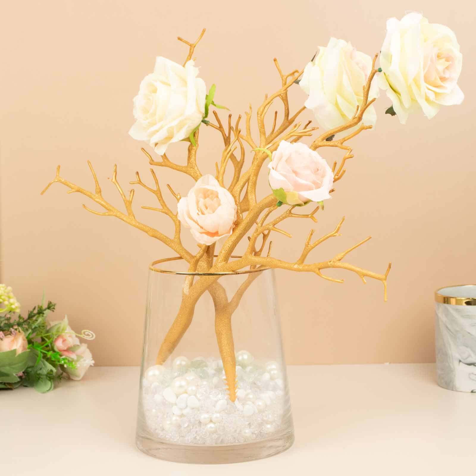 10-Pack 14″ Metallic Gold Artificial Manzanita Tree Branches - By TCF Linens
