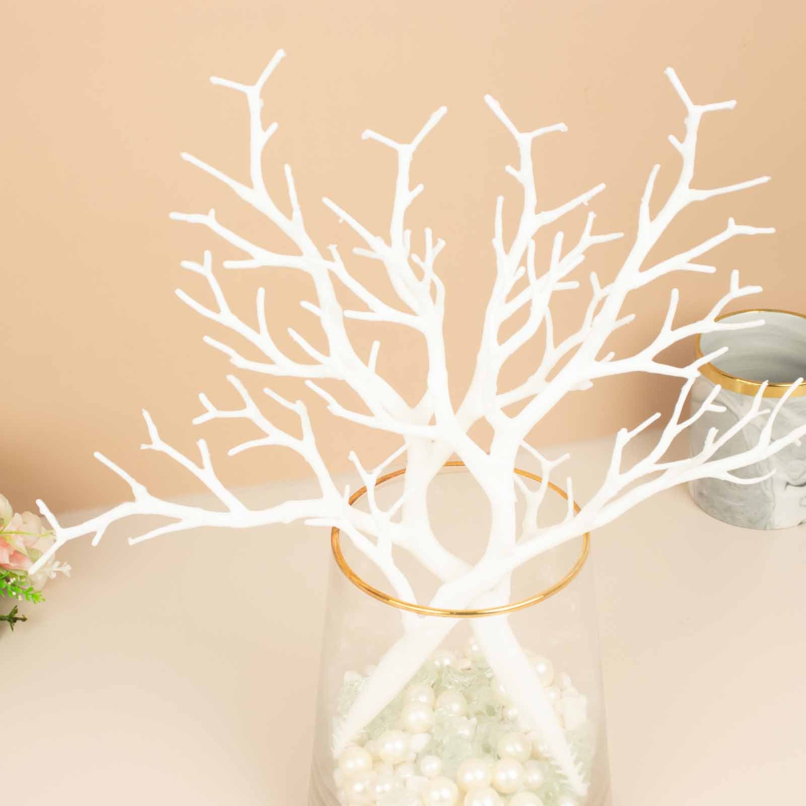 10-Pack 14" White Artificial Manzanita Tree Branches - By TCF Linens