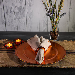 12 Linen Napkins with Fringe Edge 16in