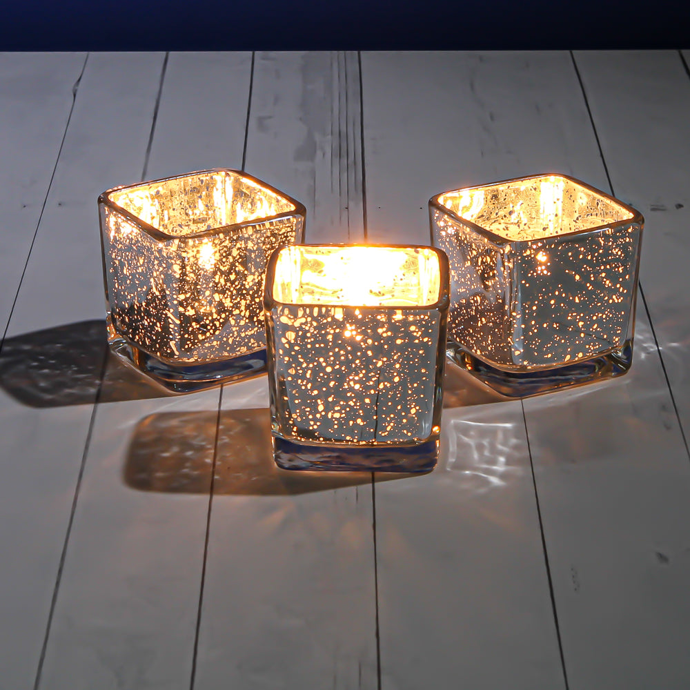 Richland Silver Mercury Square Votive Holder