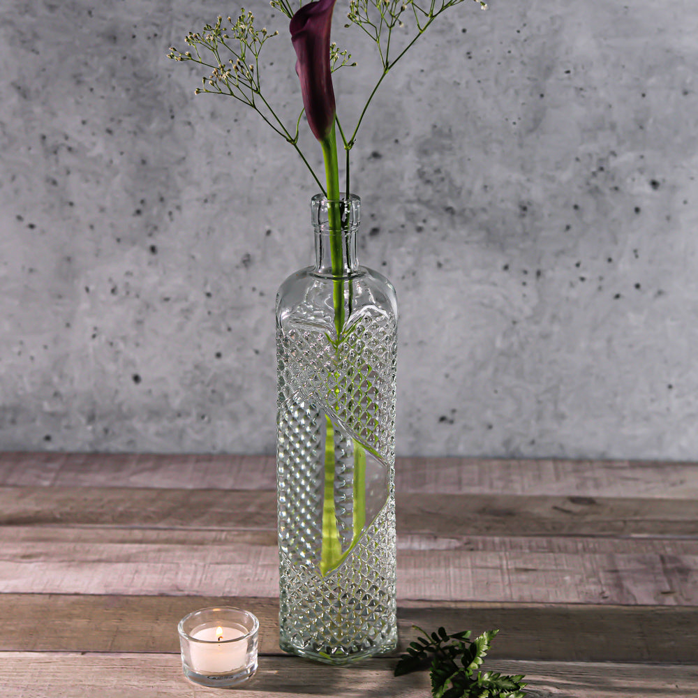 richland glass textured bottle