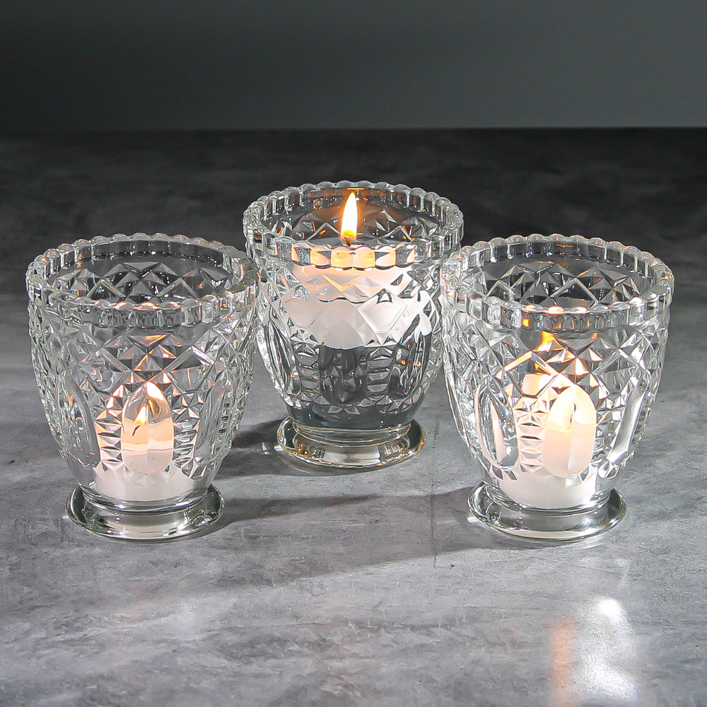 Richland Royal Textured Glass Votive Holder Grande Clear 