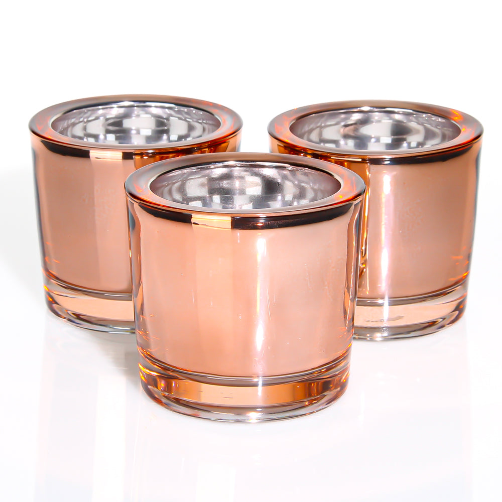 Richland Chunky Votive Holder Rose Gold Mirrored