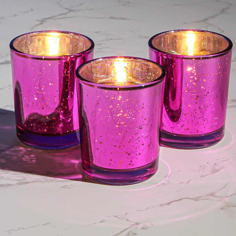 Richland Votive Holders Pink Mercury Set of 12