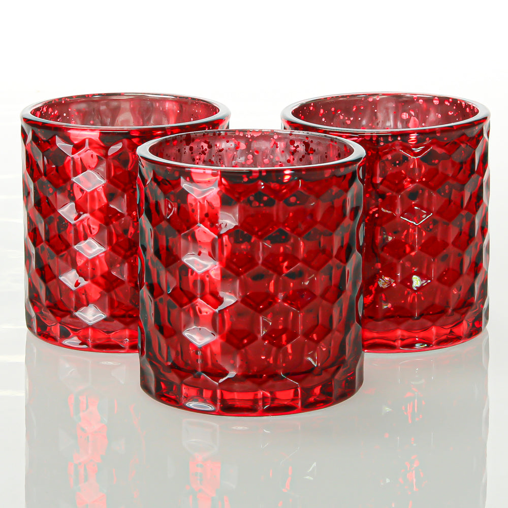 Richland Votive Holder Honeycomb Red Mercury