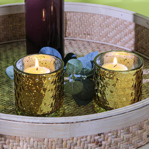 Richland Votive Holder Honeycomb Amber Mercury Set of 6