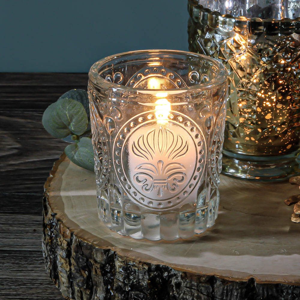 Richland Votive Holder Clear Textured Glass
