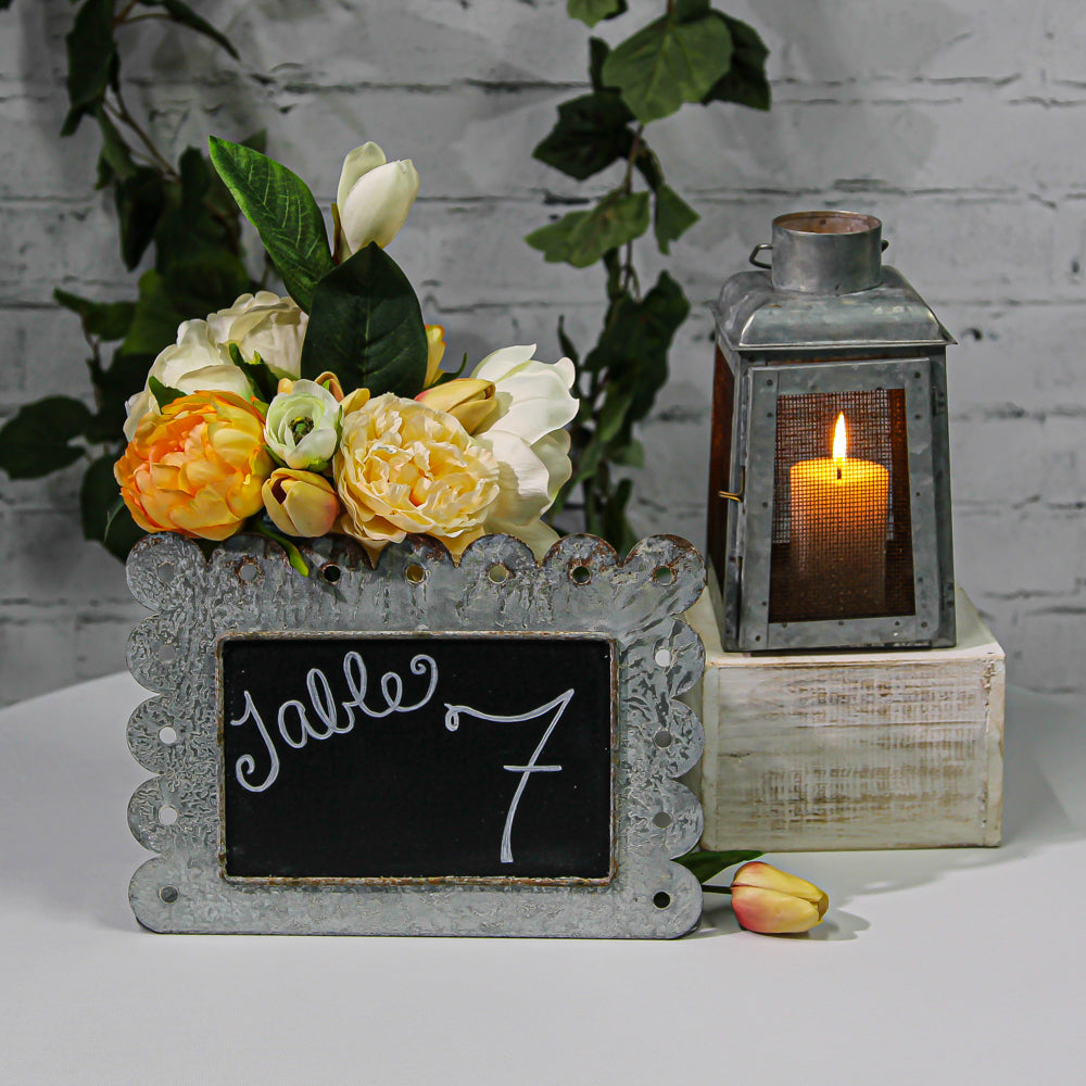 Scallop Zinc Framed 10x5 Tabletop Chalkboard