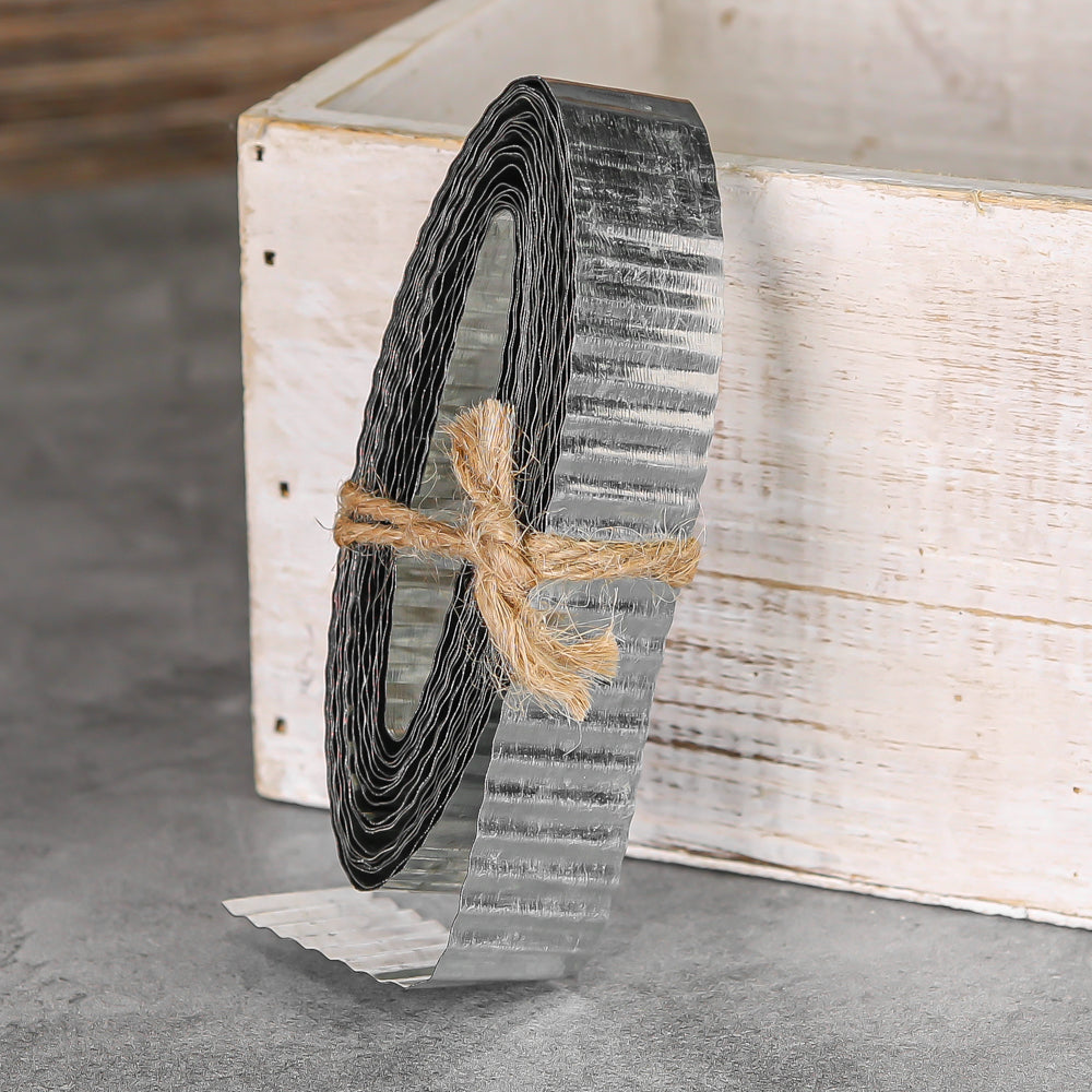 Corrugated Tin Metal Ribbon 1in x 15ft