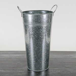 17" Metal French Flower Market Bucket with Handles