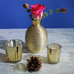 Richland Gold Hexagonal Glass Holder – Small