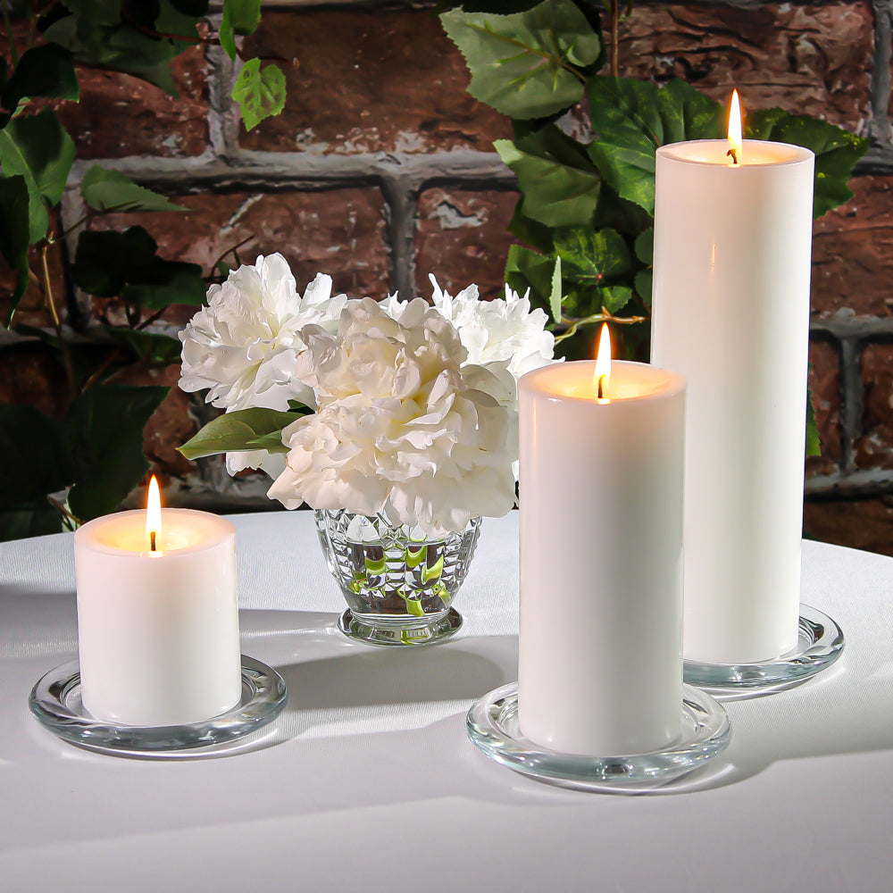 Richland Pillar Candles 3"x3", 3"x6" & 3"x9" White Set of 3