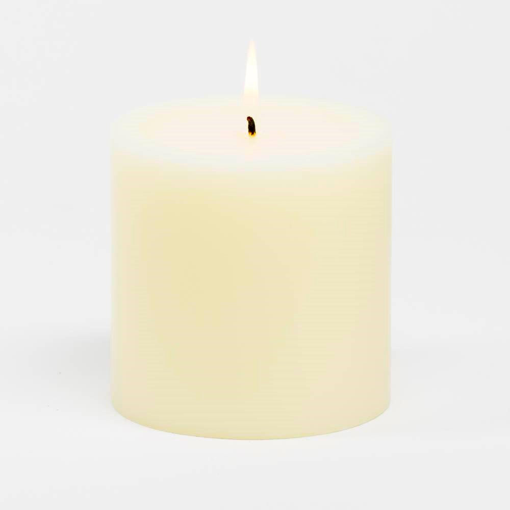 Richland Pillar Candles 4"x4", 4"x6" & 4"x9" Ivory Set of 3