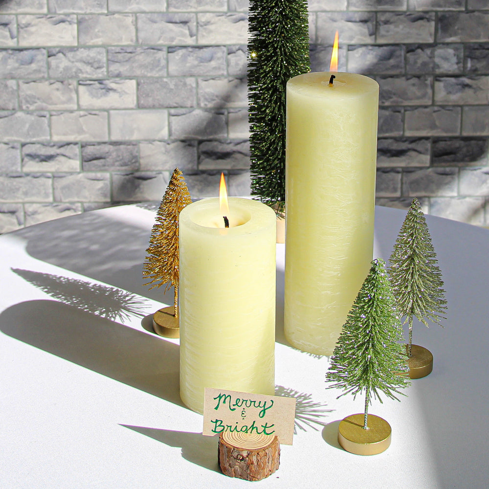 Richland Rustic Pillar Candle 3"x 9" Ivory Set of 12