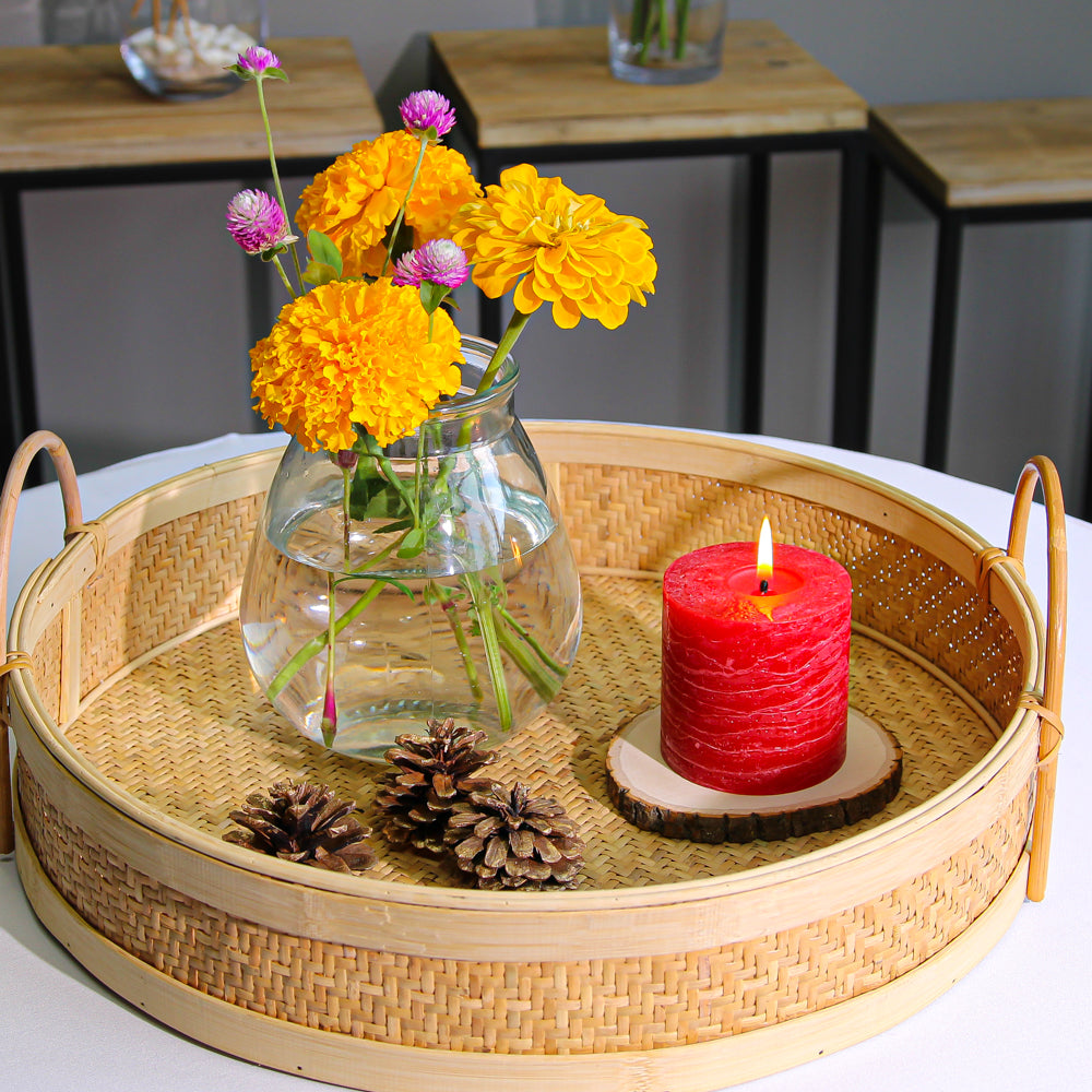 Richland Rustic Pillar Candle 3"x 3" Red