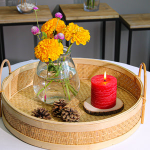 Richland Rustic Pillar Candle 3"x 3" Red