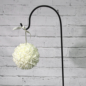 White Cream Rose Pomander Kissing Ball 6"