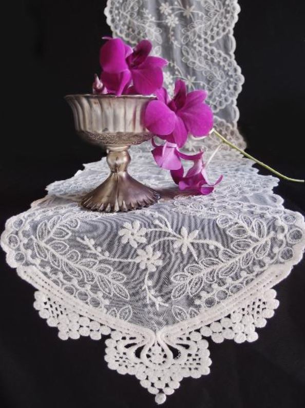 lace table runner chair sash ivory 12 x 74