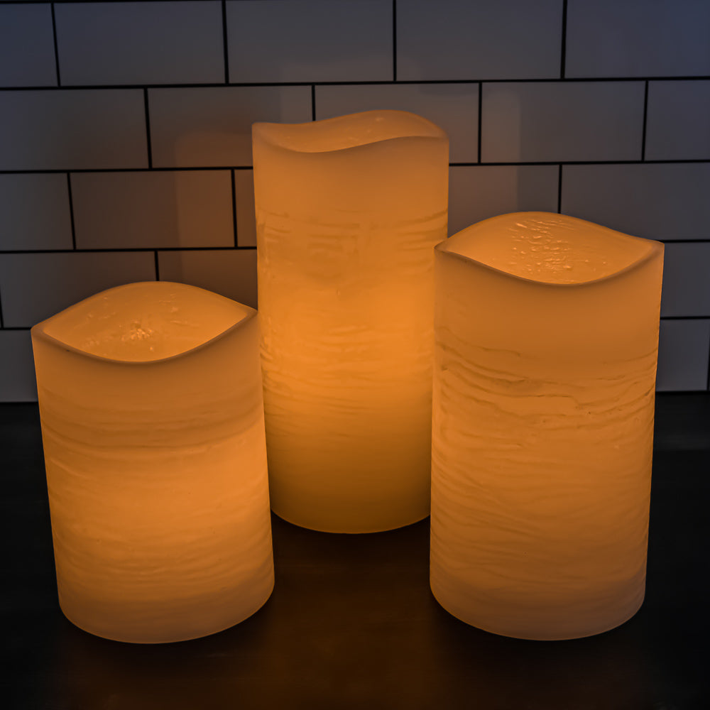 richland led big pillar candles ivory 6 set of 12