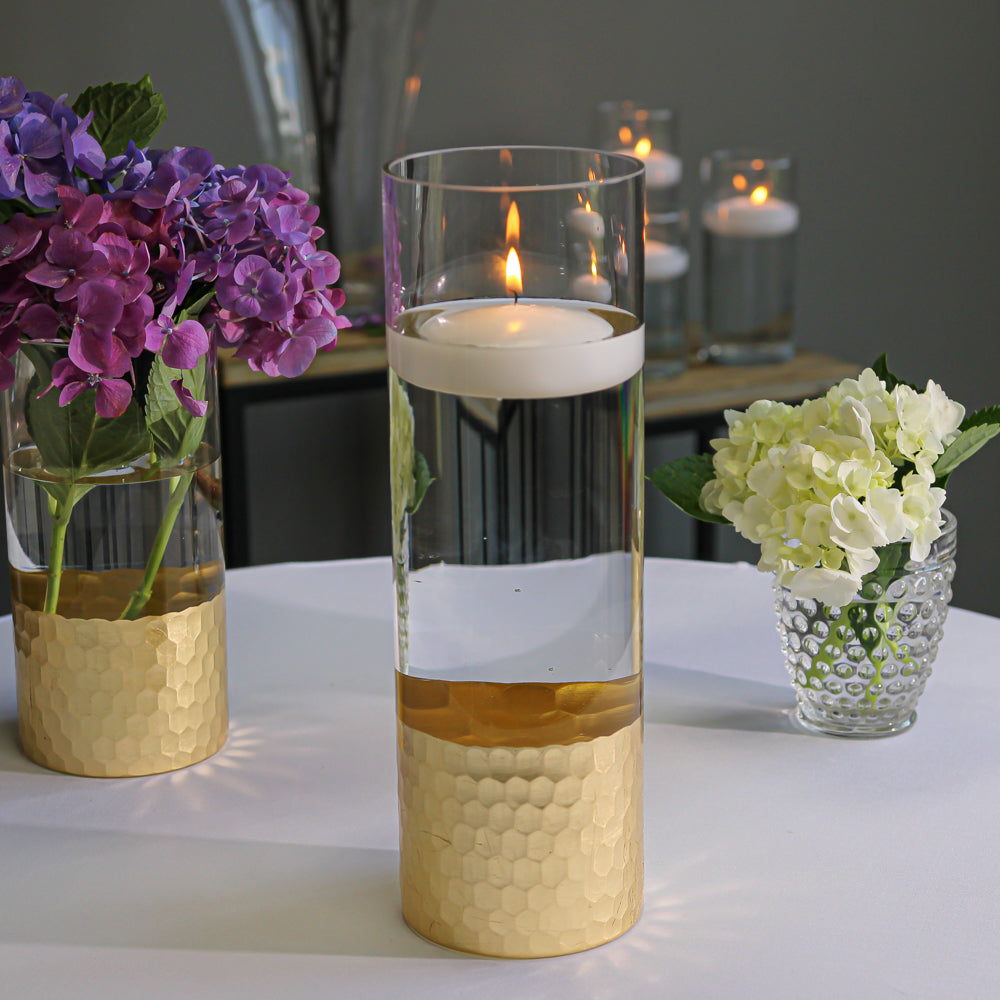 elsa glass floral vase 12x4