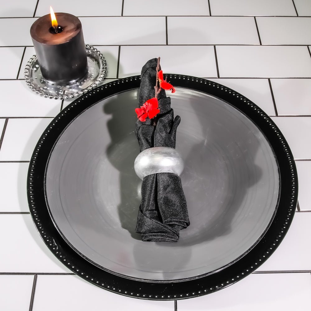 Richland Beaded Charger Plate 13" Black