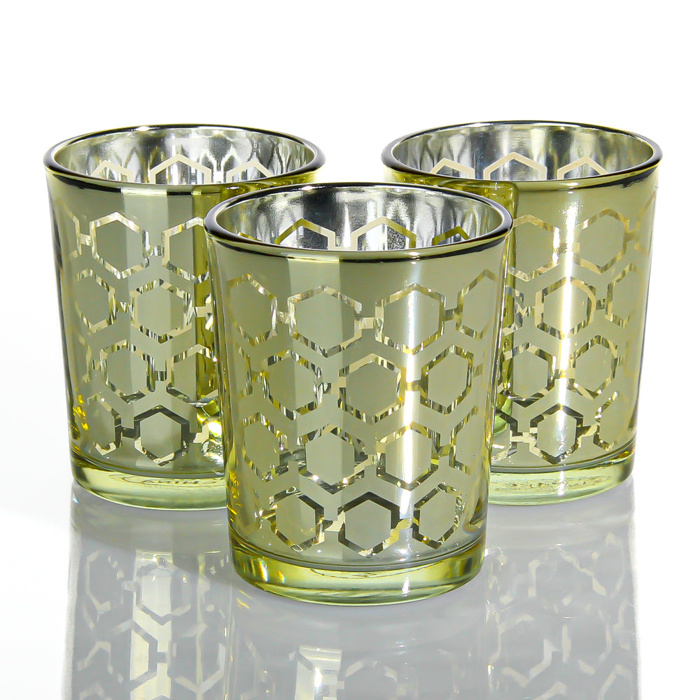 Richland Gold Hexagonal Glass Holder – Small
