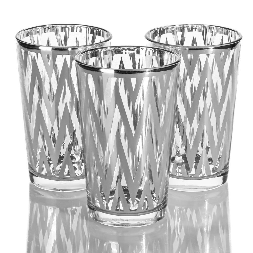 Richland Silver Chevron Glass Holder - Large