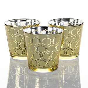Richland Gold Hexagonal Glass Holder - Medium Set of 48