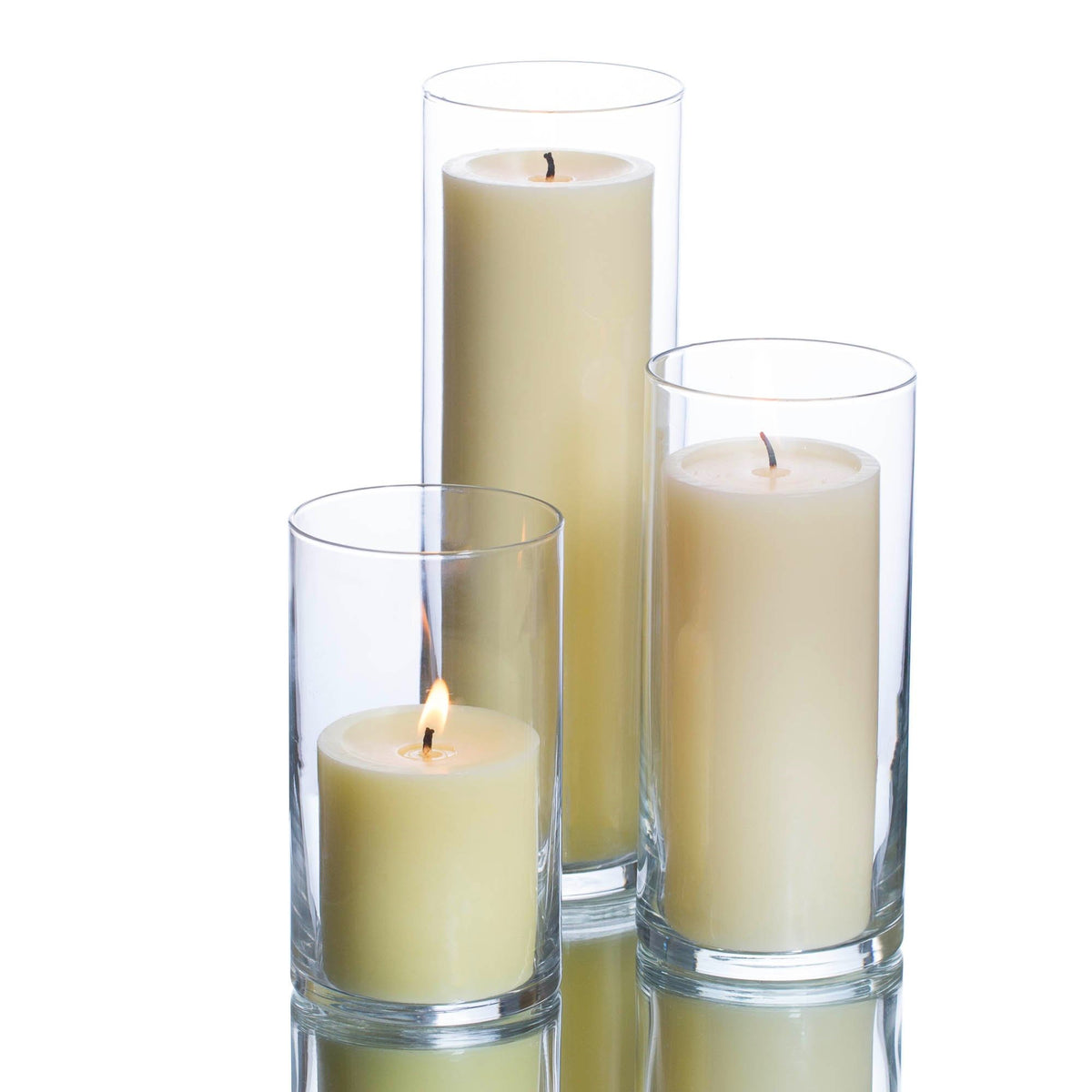 Richland Pillar Candles & Eastland Cylinder Holders Set of 3