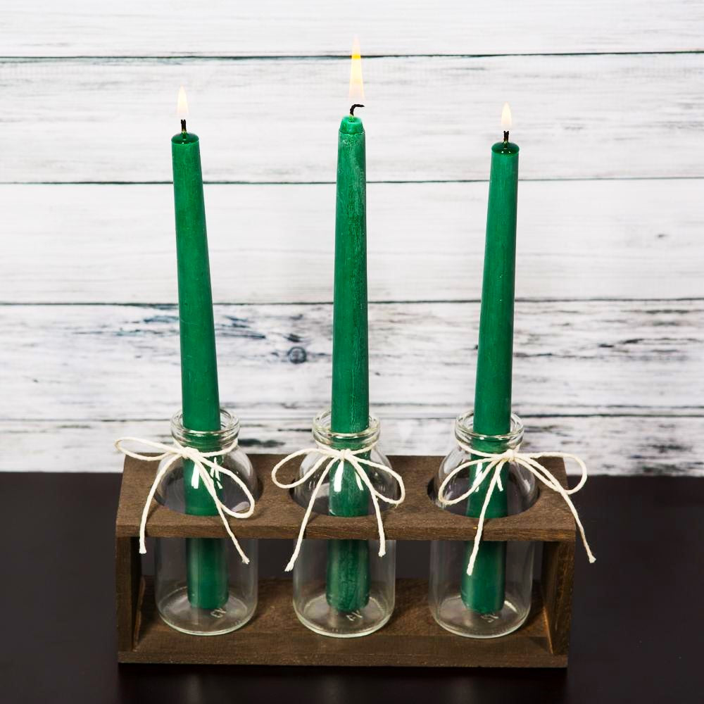 Richland Taper Candles 10" Dark Green