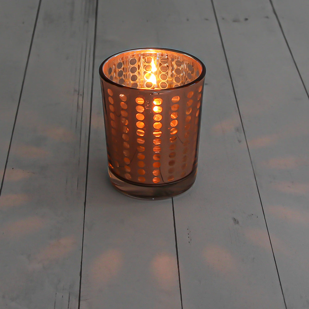 Richland Rose Gold Dotted Glass Holder - Small