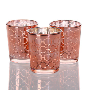 Richland Rose Gold Hexagonal Glass Holder - Small