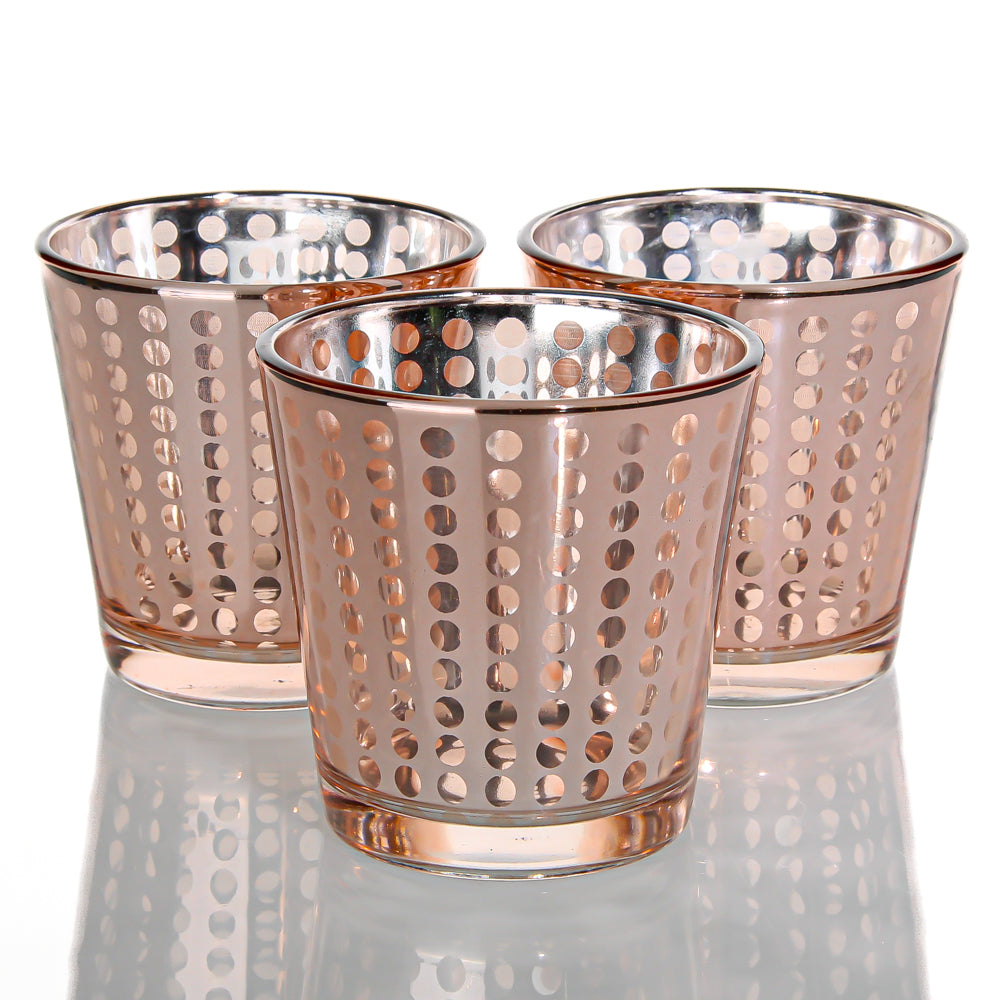 Richland Rose Gold Dotted Glass Holder - Medium