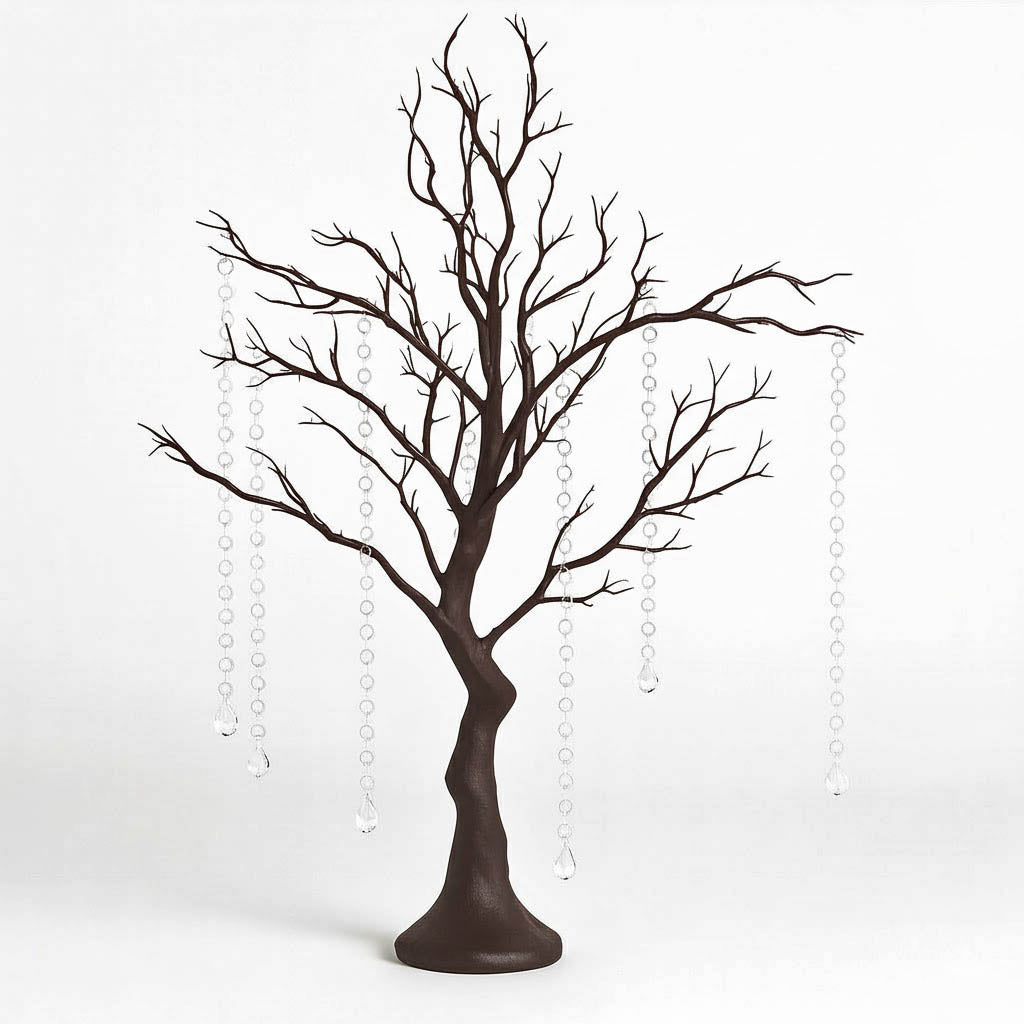 34" Artificial Natural Manzanita Tree Centerpiece – Easy Assembly with 8 Acrylic Bead Chains - By TCF Linens