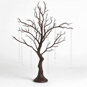 34" Artificial Natural Manzanita Tree Centerpiece – Easy Assembly with 8 Acrylic Bead Chains - By TCF Linen