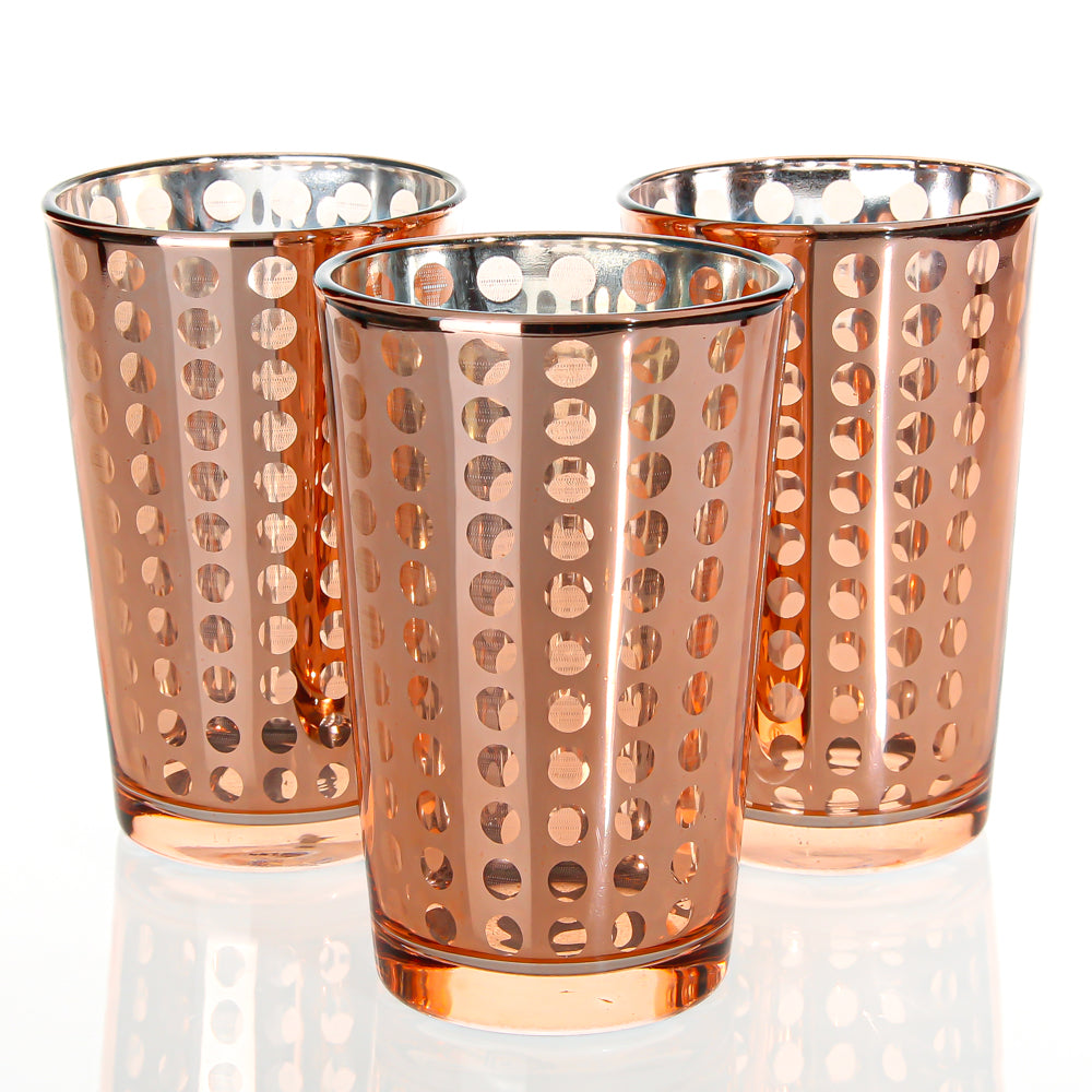 Richland Rose Gold Dotted Glass Holder - Large