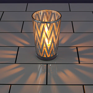 Richland Silver Chevron Glass Holder - Large