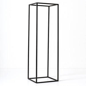 Matte Black 32" Rectangular Metal Flower Stands – 2-Pack Geometric Column Frames for Stylish Tablescapes - By TCF Linen