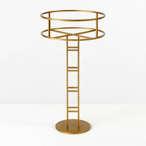 Grand Halo Top 46" Gold Metal Floral Riser – Open Frame Wedding Centerpiece Pedestal - By TCF Linen