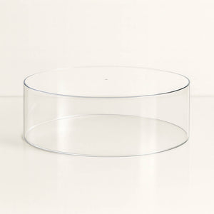 Round 14" Acrylic Cake Stand – Clear Transparent Display Box Fillable Pedestal Riser - By TCF Linen