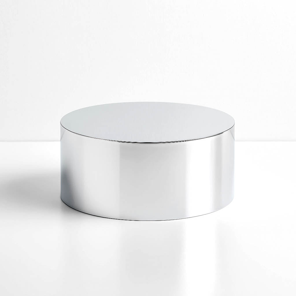 Silver Mirror Finish Acrylic Cake Stand 14" Round – Fillable Display Box Pedestal Riser with Hollow Bottom - By TCF Linens