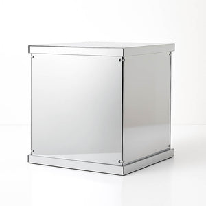12" Silver Mirrored Acrylic Display Box – Pedestal Riser with Interchangeable Lid and Base - By TCF Linen
