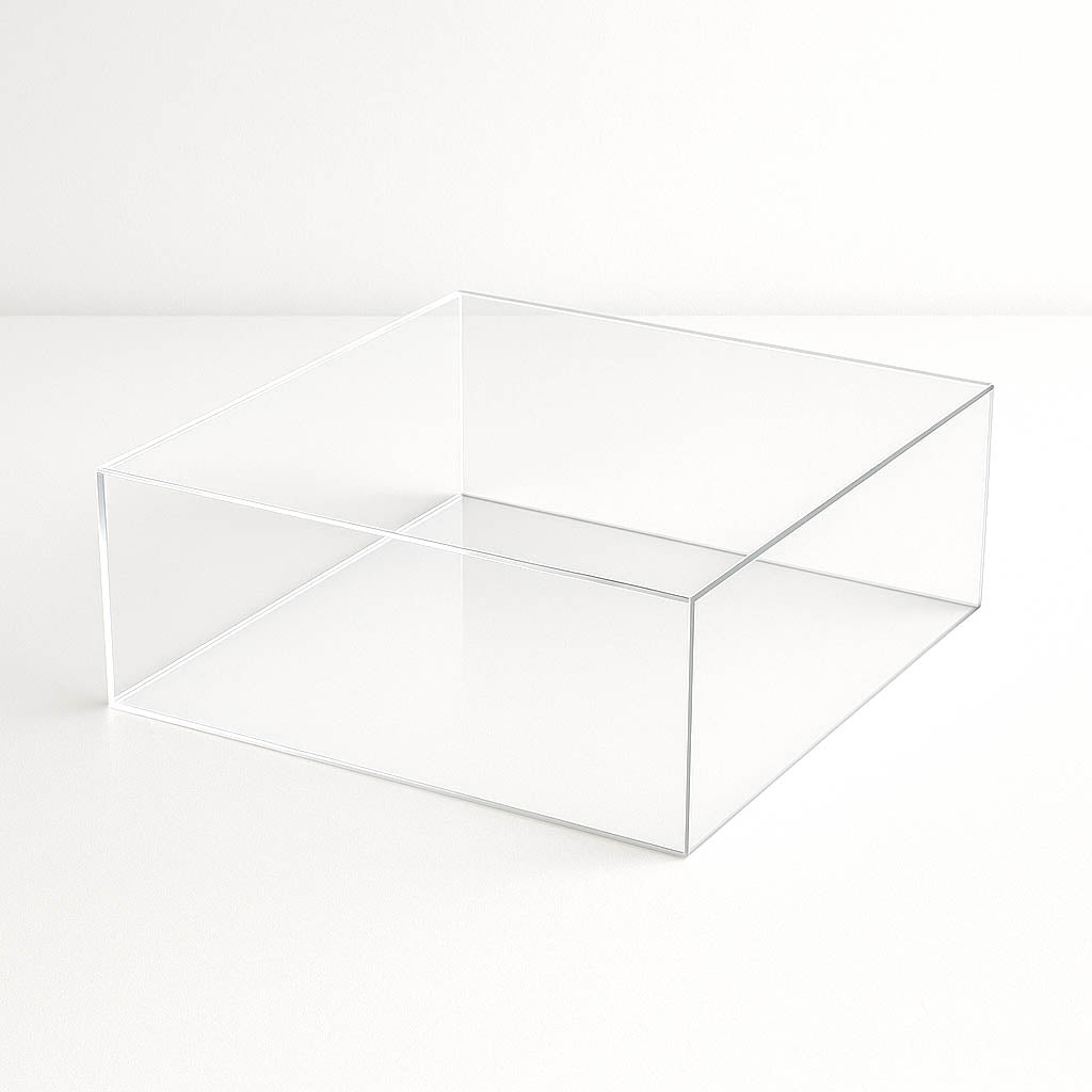14"x14" Clear Acrylic Cake Box Stand – Transparent Pedestal Riser Display for Desserts and Events - By TCF Linens