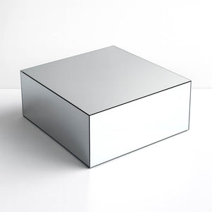 14"x14" Silver Mirror Finish Acrylic Cake Box Stand – Pedestal Riser with Hollow Bottom - By TCF Linen