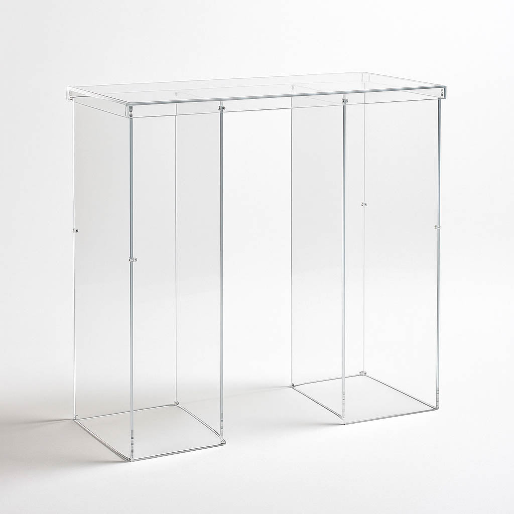 Rectangular Clear Acrylic Connector Plate 46"x12" – 4mm Thick Table Bridge with Protective Film - By TCF Linens