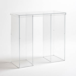 Rectangular Clear Acrylic Connector Plate 46"x12" – 4mm Thick Table Bridge with Protective Film - By TCF Linen