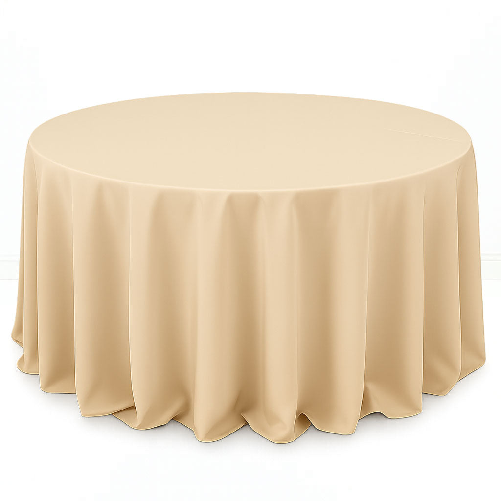 Premium Polyester Round Tablecloth 132" - 220GSM - By TCF Linens