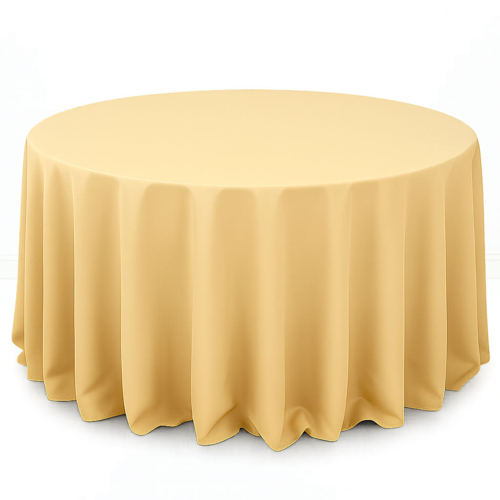 Premium Polyester Round Tablecloth 132" - 220GSM - By TCF Linens