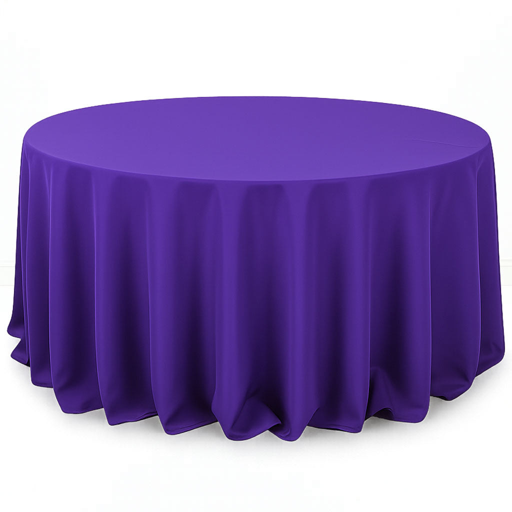 Premium Polyester Round Tablecloth 132" - 220GSM - By TCF Linens