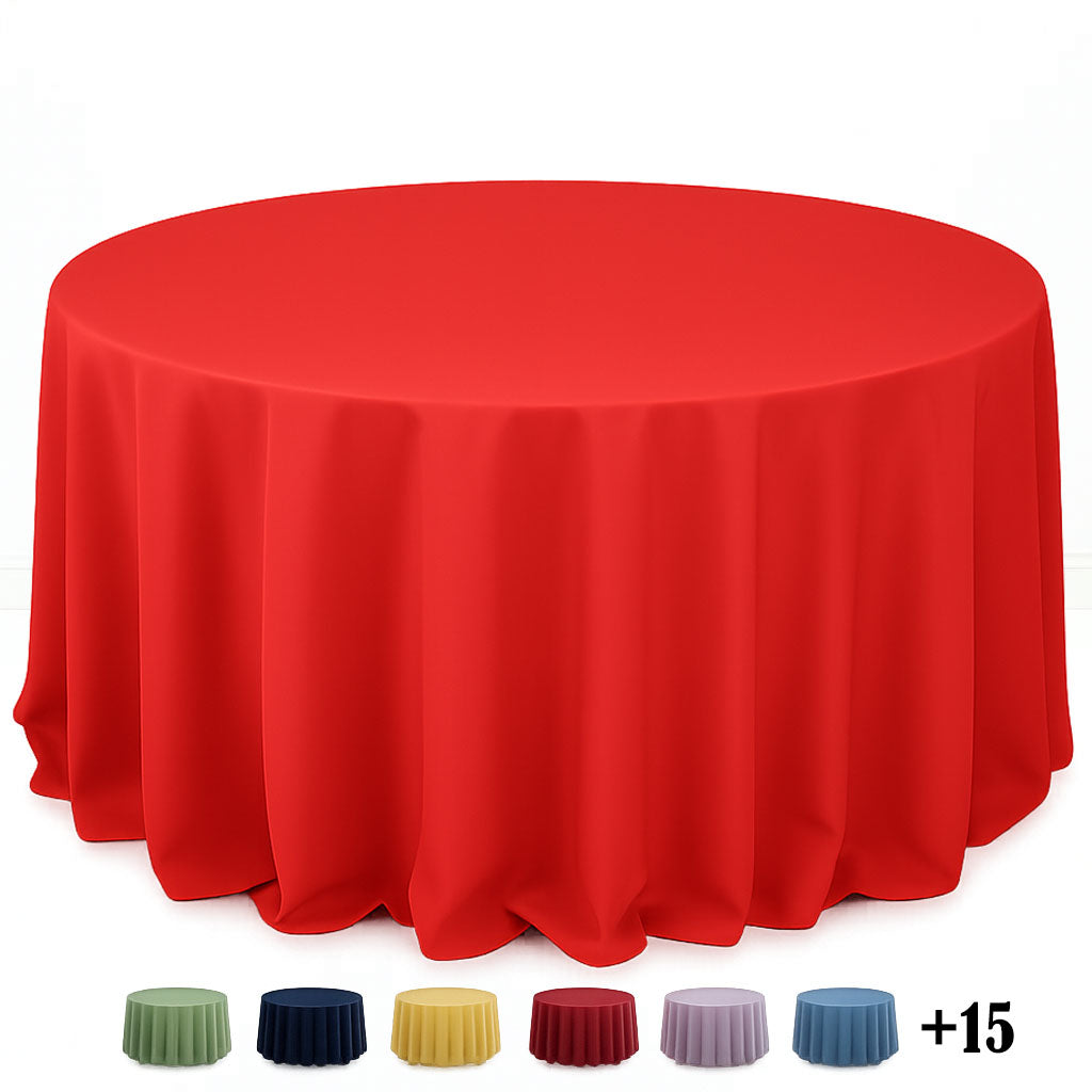 Premium Polyester Round Tablecloth 132" - 220GSM - By TCF Linens